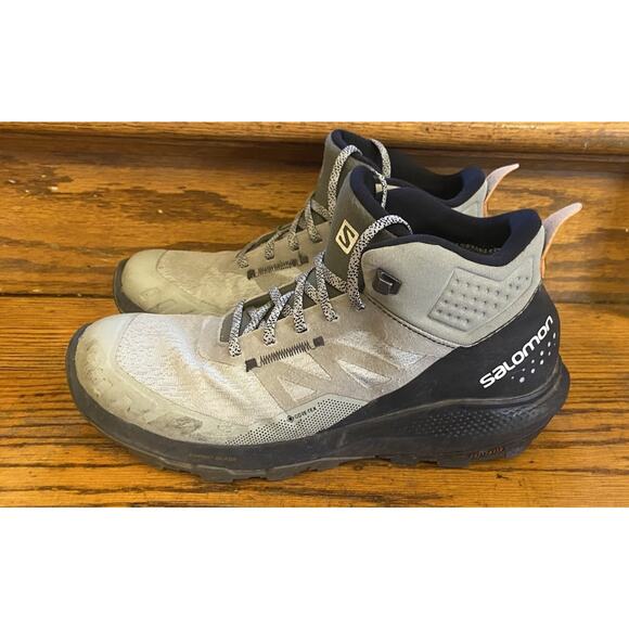 Salomon OUTpulse Mid GTX Shoes Mens 9.5 Gray Black Hiking GORE-TEX 415889 - Picture 3 of 8